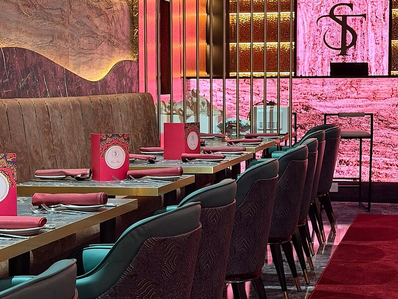 Restaurant stone feature wall