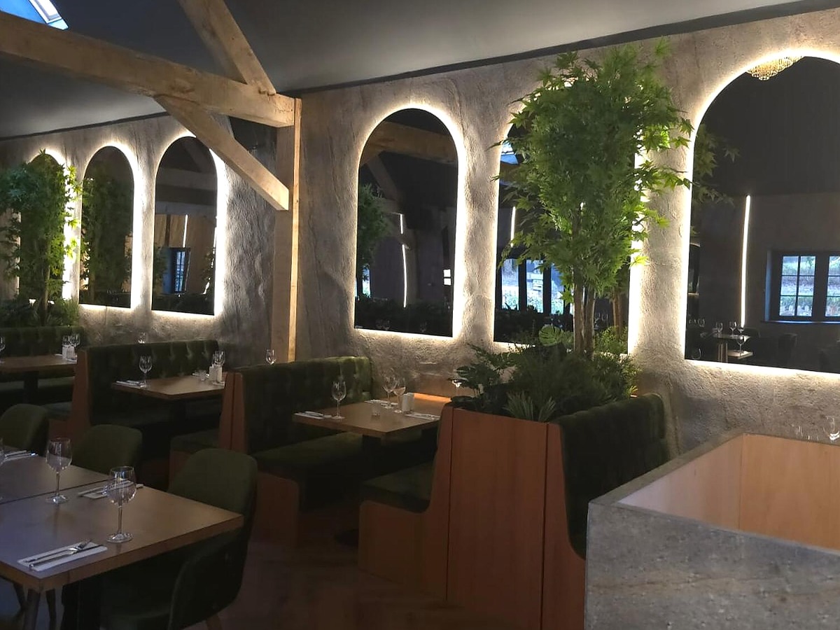 Stone restaurant feature
